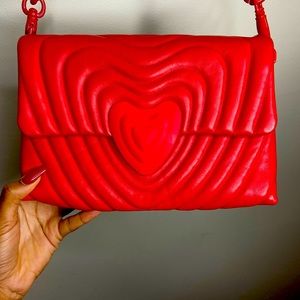 Escada red leather purse